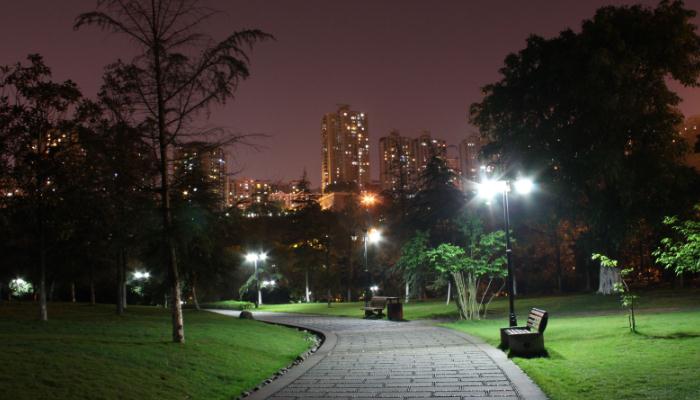 七度照明小區步道照明夜景效果圖