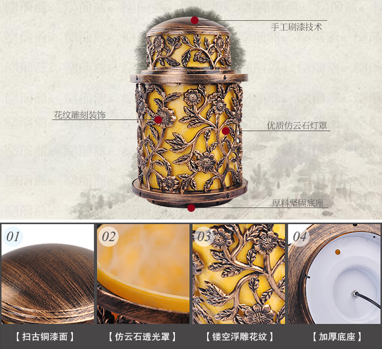 東莞七度照明(QDZTD-007)歐式仿古鑄鋁柱頭燈細節展示圖片